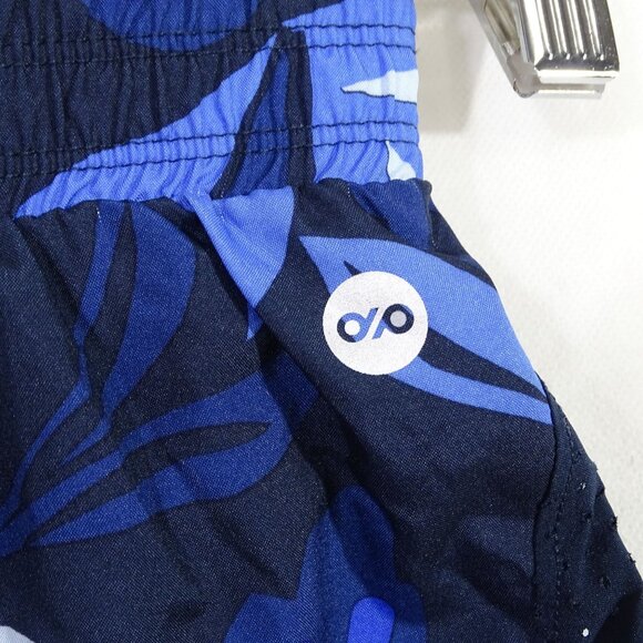 Dip Floral Swim Shorts Women Size XL Blue Liner Mesh Sides - Picture 3 of 6